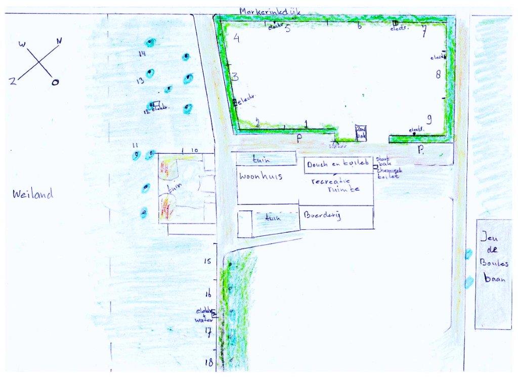 plattegrond van de camping